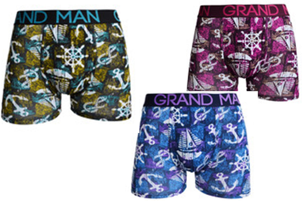 Grand Man Herren Boxershorts Unterwäsche Anchor Print Pants 2012